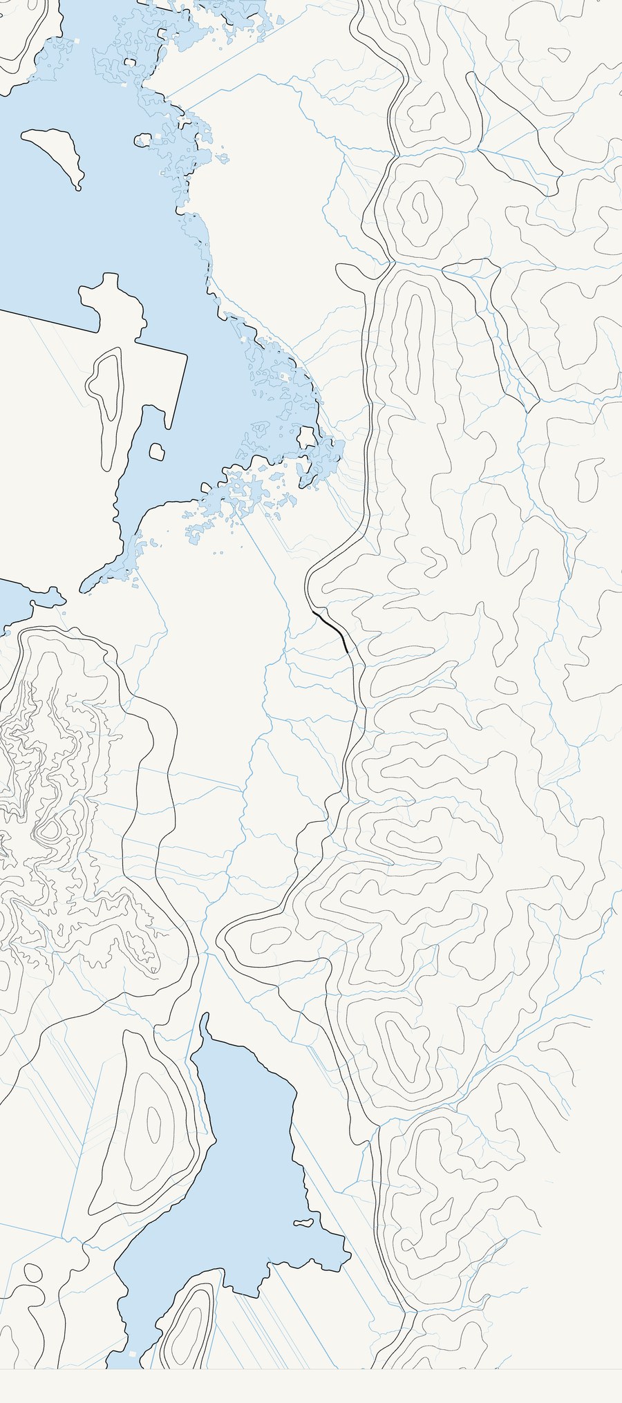 Year one — a wetland belt scraped between 4,204 and 4,212 feet into a braided mosaic of channels and islands.